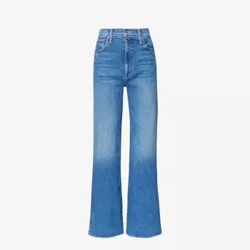 Широкие джинсы Ditcher Roller с высокой посадкой из эластичного органического денима Mother, цвет arigato mr robato