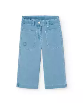Широкие джинсы для малышей с накладными карманами Boboli, голубой