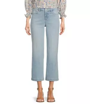 Широкие джинсы до щиколотки из эластичного денима NYDJ Teresa, синий