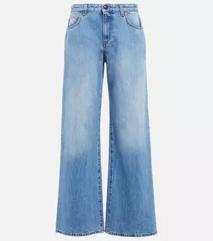 Широкие джинсы Eglitta со средней посадкой THE ROW, синий
