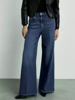 Широкие джинсы elise с высокой посадкой Mango, синий