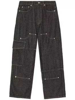 Широкие джинсы Fluffy GANNI, черный