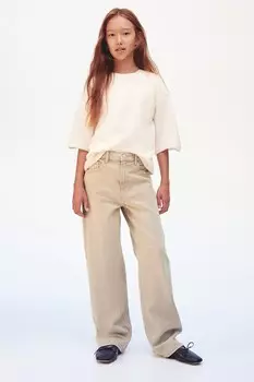 Широкие джинсы H&M, бежевый