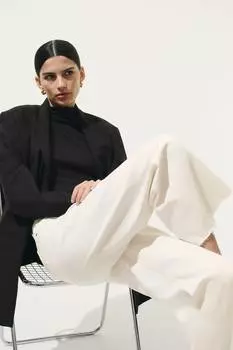 Широкие джинсы H&M, бежевый