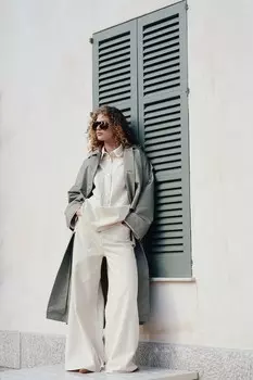 Широкие джинсы H&M, бежевый