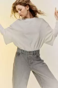 Широкие джинсы H&M, серый