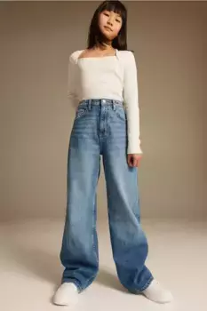 Широкие джинсы H&M, синий