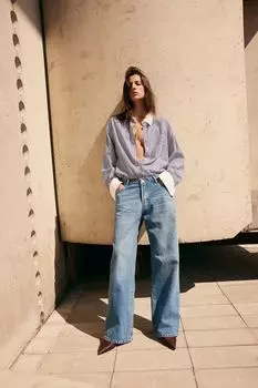 Широкие джинсы H&M, синий