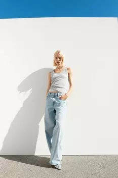 Широкие джинсы H&M, синий