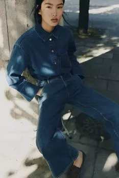 Широкие джинсы H&M, синий