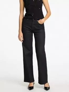 Широкие джинсы из эластичного органического хлопка alice stretch SELECTED FEMME, черный