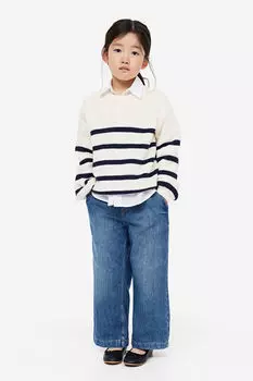 Широкие джинсы из бумажного пакета H&M, синий
