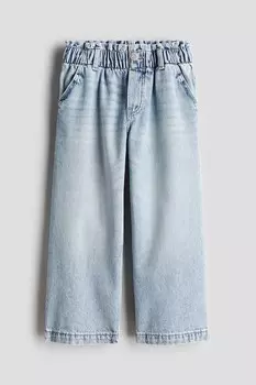 Широкие джинсы из бумажного пакета H&M, синий