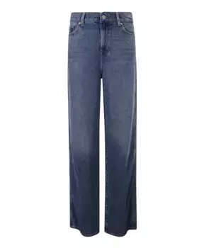 Широкие джинсы из денима с высокой талией 7 For All Mankind, синий