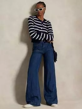 Широкие джинсы из смеси хлопка и льна leaton Ralph Lauren, темно-синий