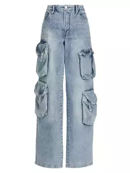 Широкие джинсы-карго Good American, индиго