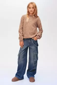 Широкие джинсы карго H&M, синий