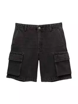 Широкие джинсы-карго Pull&Bear, черный