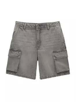 Широкие джинсы-карго Pull&Bear, черный деним