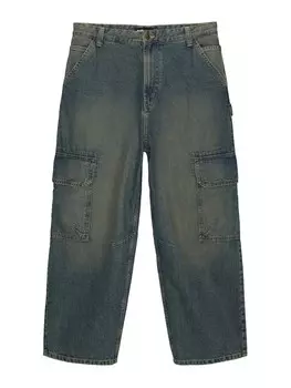 Широкие джинсы-карго Pull&Bear, темно-синий