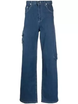 Широкие джинсы карго с завышенной талией ACT N1, синий