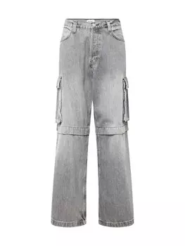 Широкие джинсы-карго Weekday Pasadena, серый