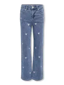 Широкие джинсы KIDS ONLY "KOGJUICY WIDE LEG HEART EMB DNM JEANS", цвет Light Medium