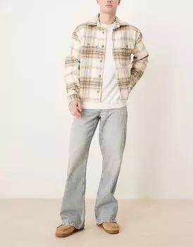 Широкие джинсы-клеш ASOS DESIGN из выбеленного материала