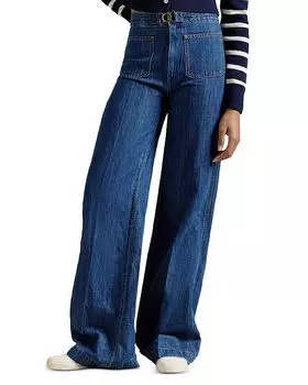 Широкие джинсы клеш Lauren Ralph Lauren синего цвета, синий