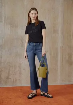 Широкие джинсы LE PIXIE HIGH Frame, синий