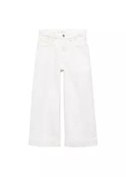 Широкие джинсы MANGO KIDS Culotte, белый