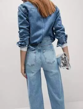 Широкие джинсы Marks & Spencer, цвет Light denim