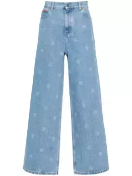 Широкие джинсы Martine Rose, синий