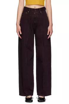 Широкие джинсы Mm6 Maison Margiela, цвет burgundy
