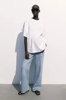 Широкие джинсы Mom H&M, синий