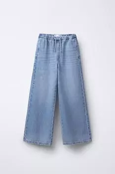 Широкие джинсы на завязках ZARA, синий