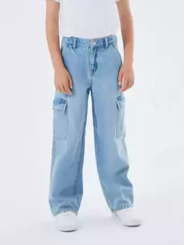 Широкие джинсы Name It "NKFROSE HW WIDE CARGO JEANS 6190-BS NOOS", голубой
