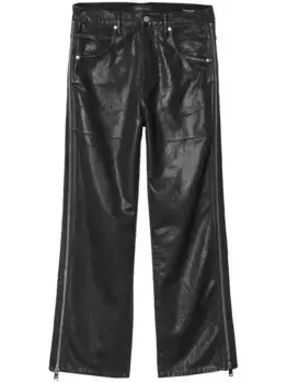 Широкие джинсы P018 Side-Zip Coated Purple Brand, черный