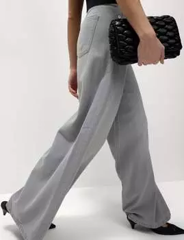 Широкие джинсы-палаццо из смеси лиоцелла Marks & Spencer, серый