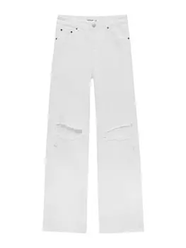 Широкие джинсы Pull&Bear, белый