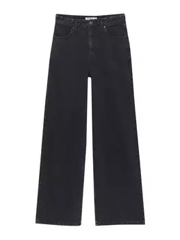Широкие джинсы Pull&Bear, черный