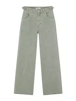 Широкие джинсы Pull&Bear, хаки