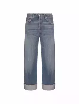 Широкие джинсы с эффектом потертости Citizens Of Humanity, синий