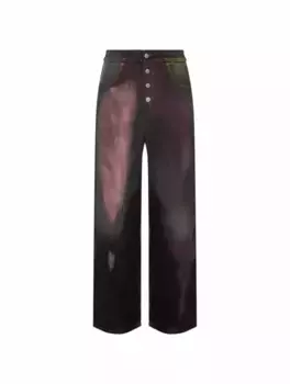 Широкие джинсы с эффектом потертости MM6 MAISON MARGIELA, мультиколор