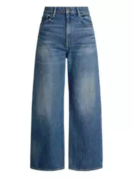 Широкие джинсы с эффектом потертости POLO RALPH LAUREN, синий