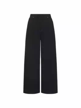 Широкие джинсы с кулиской MM6 MAISON MARGIELA, черный