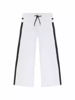 Широкие джинсы с лампасами MSGM, белый