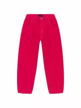 Широкие джинсы с логотипом EMPORIO ARMANI, розовый