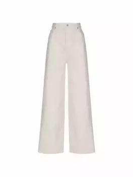 Широкие джинсы с логотипом Loewe, белый