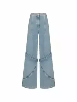 Широкие джинсы с логотипом The ATTICO, синий